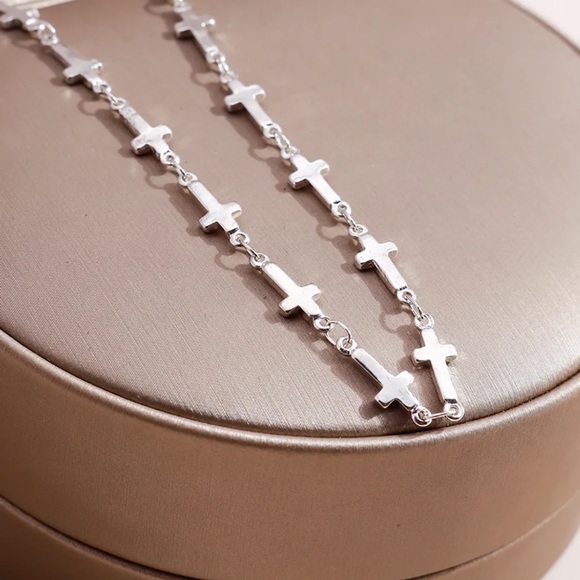 Sideways Cross Necklace - Picture 2 of 8